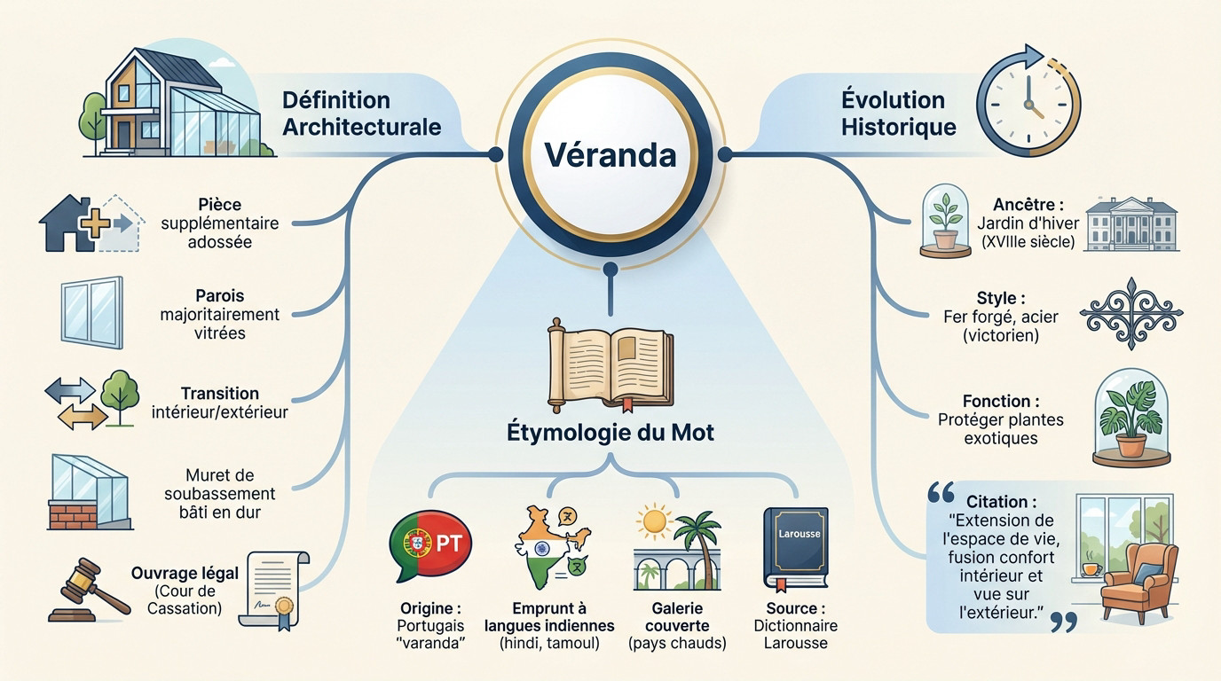Architecture d'une véranda moderne avec structure en aluminium et baies vitrées